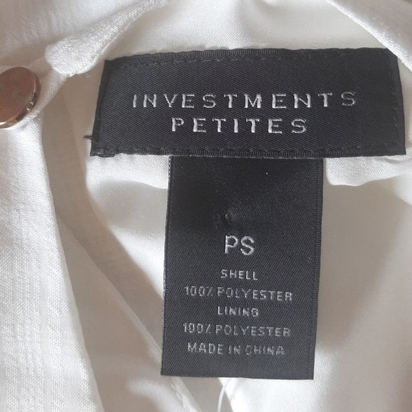 NWT Investments Petites Long Sleeve Cream Tunic Blouse Small - Picture 5 of 8
